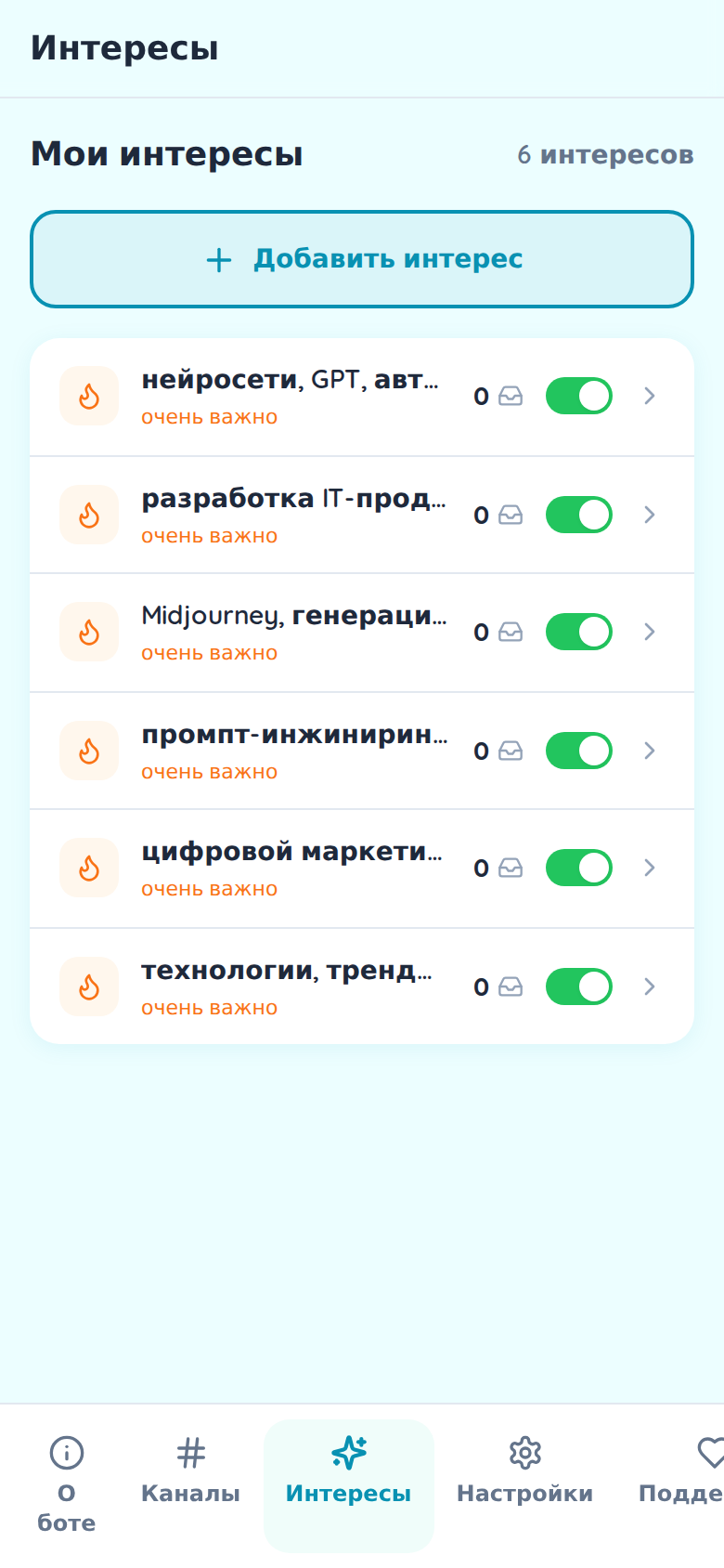 Настройка тем с весами